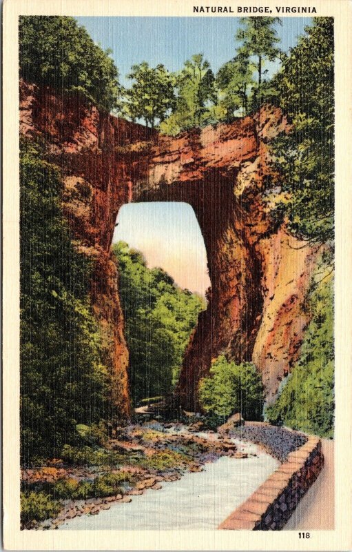 Natural Bridge Virginia VA Rickbridge Linen Postcard UNP VTG Unused Vintage 