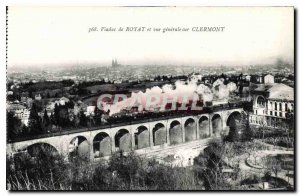 Old Postcard Viaduct Royat and general view of Clermont Train