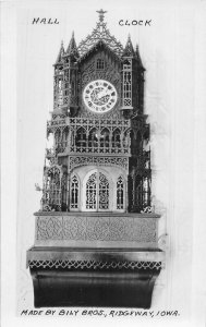 H53/ Ridgeway Iowa RPPC Postcard c30s Bily Bros Clock Makers Hall Clock 9