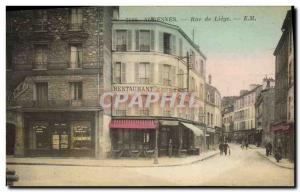Old Postcard Suresnes Rue de Liege Restaurant Au Rose small