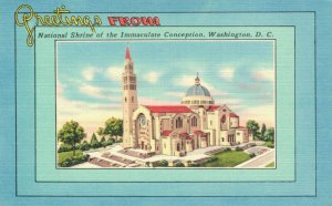 USA National Shrine of the Immaculate Conception Washington DC Linen 07.31