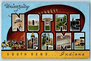University Of Notre Dame South Bend Indiana IN Large Letters Vintage Postcard