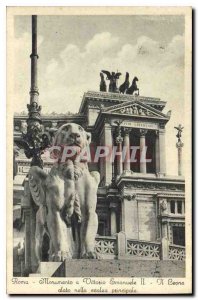 Postcard Old Roma Monumento a Vittoria Emanuele II Il Leone nella alato main ...