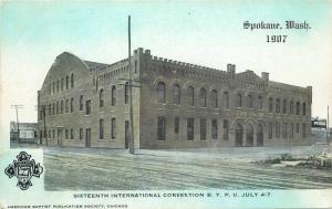 American Baptist Religion Young Union 1907 Postcard Spokane Washington 13195