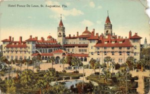 St. Augustine Florida c1910 Postcard Hotel Ponce De Leon