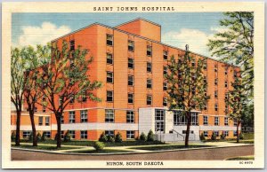 Saint John Hospital Huron South Dakota SD Landscape Trees Building Postcard