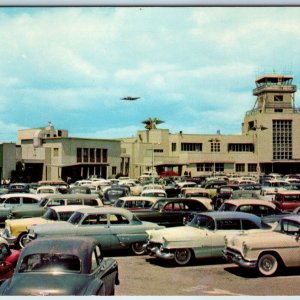 1955 Burbank, CA Lockheed Air Terminal Los Angeles Chevy Cars Airport Teich A218