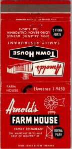 Matchbook Cover - Arnold's Farm House Long Beach CA 30 Strike MB173