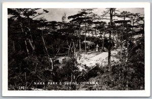 Okinawa Japan 1940s RPPC Real Photo Postcard Naha Park and Shrine