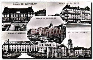 Postcard Modern Rennes Place Courthouse Palace Station St Georges Trade Cente...