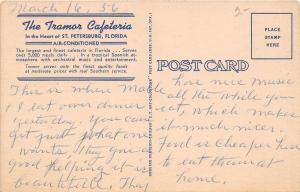 E18/ St Petersburg Florida Fl Postcard c1940s Tramor Cafeteria Cafe Interior