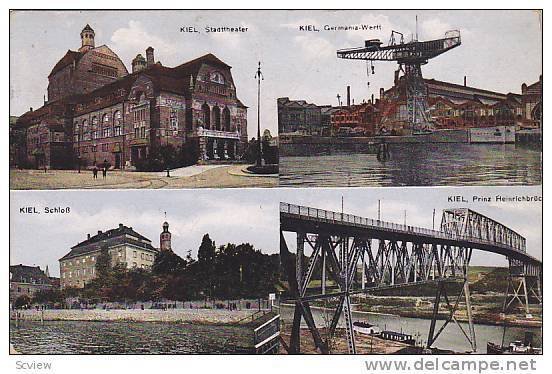 4Views, Stadttheater, Germania-Wertt, Schloss, Prinz Heinrichbruck, Kiel (Sch...