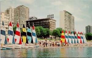 Sylvia Hotel Vancouver BC Sailing Sail Boats English Bay c1971 Postcard F72