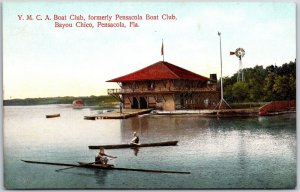 Y.M.C.A. Boat Club Bayou Chico Pensacola Florida FL Club House Postcard