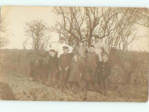 Old rppc GROUP OF PEOPLE Great Postcard AB1351