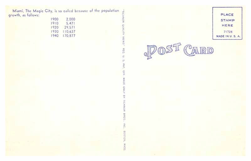 Postcard BUILDING SCENE Miami Florida FL AR6212