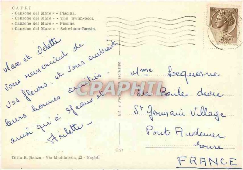 Modern Postcard Capri Canzone del Mare Pool