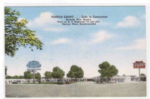 Pueblo Court Motel US 70 Roswell New Mexico linen postcard