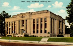 Tennessee Union City Obion County Court House Curteich