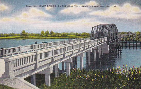 Georgia Savannah River Bridge On The Coastal Highway