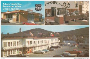 3-Views, Adams Motel Inc., & Allan's Restaurant, GASPE, Quebec, Canada, 40-60s