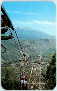 JACKSON HOLE, WY  ~ SNOW KING Mountain Chair Ski Lift  ca 1950s-60s  Postcard