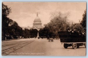 Washington DC Postcard Pennsylvania Ave. Capitol Exterior c1905 Vintage Antique