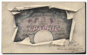 Old Postcard ticket Fifty 50 Francs