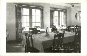 Grand Marais MN Cascade Lodge Interior Real Photo Postcard