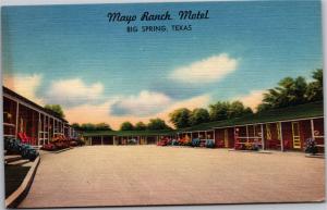 Mayo Ranch Motel Highway 80 Big Spring Texas  Vintage Postcard G09