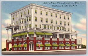 Vintage Postcard Hotel Adelphi-Witte Atlantic and Pine Avenue New Jersey N.J.