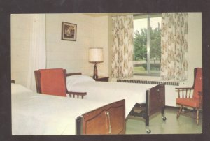 LINCOLN ILLINOIS CHRISTIAN NURSING HOME INTERIOR ADVERTISING VINTAGE POSTCARD