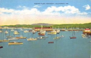 Monterey California 1930-40s Postcard Fishing Fleet Boats Ships