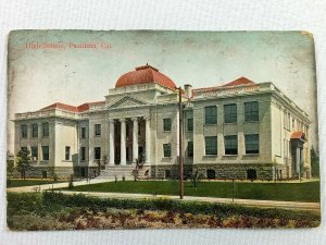 Vintage Postcard 1910's High School Pasadena CA California Pub. M. Rieder