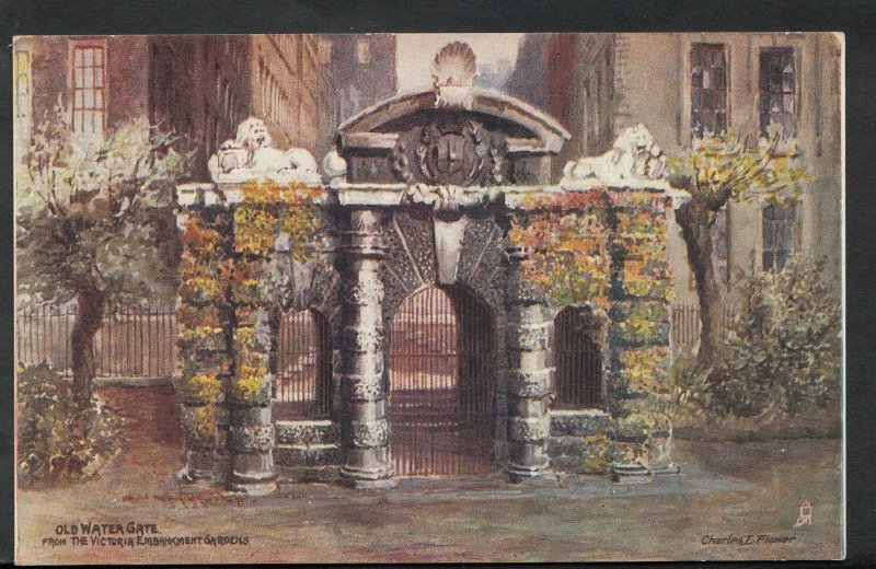 London Postcard - Old Water Gate From The Victoria Embankment Gardens   RT1931