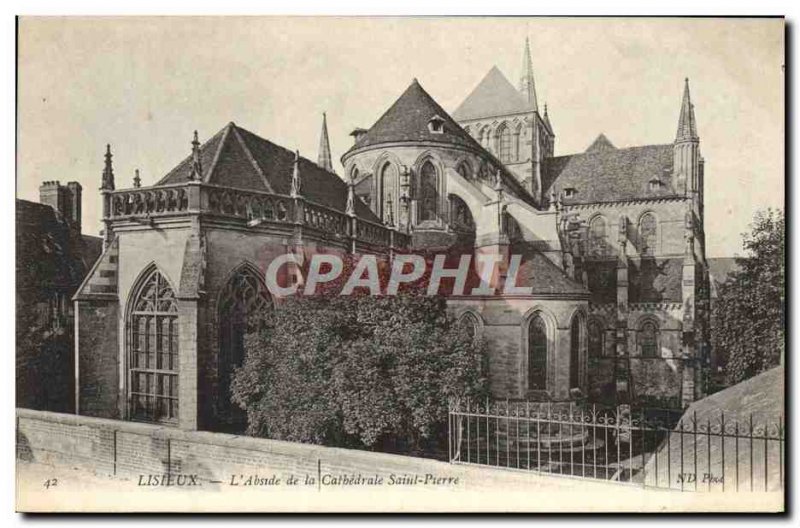 Old Postcard Lisieux L & # 39Abside of Saint Pierre Cathedral