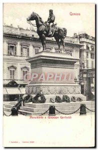 Old Postcard Genova Monumento Giuseppe Garibaldi