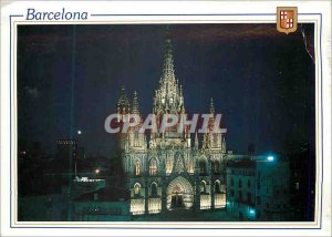 Postcard Modern Barcelona cathedral