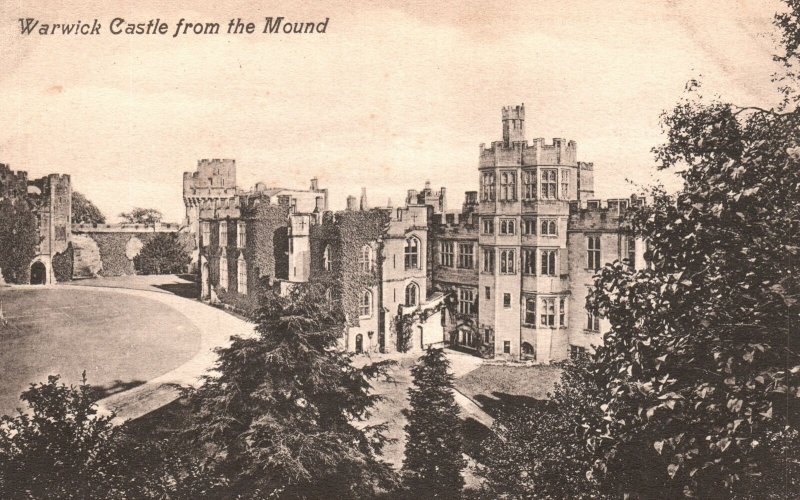 Vintage Postcard 1910's Warwick Castle from the Mound Warwickshire England UK