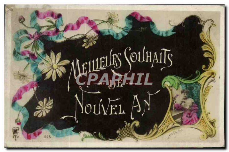 Postcard Old New Year Greeting Meillleurs