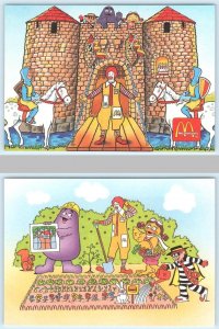 2 Postcards RONALD McDONALD Advertising CASTLE & GARDENING Hamburgler 4x6