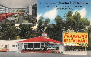 Statesboro Georgia Franklin's Resaurant Vintage Postcard JE359948