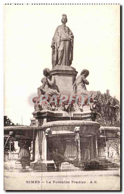 Old Postcard Nimes La Fontaine Pradier