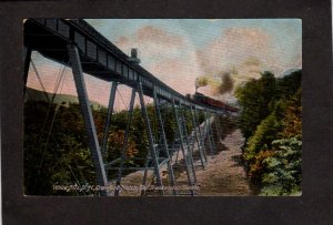 NH Railroad Train Crawford Notch White Mountains Trestle New Hampshire Postcard