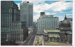 MONTREAL, Province of Quebec, Canada, Dorchester Steet looking East, 40-60s