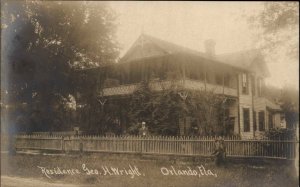 Orlando FL George H Wright Home c1910 Real Photo Postcard