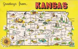 Greetings From Kansas With Map