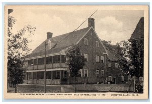 c1920's Old Tavern George Washington Entertained 1791 Winston Salem NC Postcard