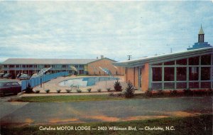 Charlotte North Carolina 1960s Postcard Catalina Motor Lodge Howard Johnsons