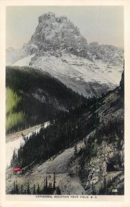 Postcard Canada British Columbia cathedral mountain near field
